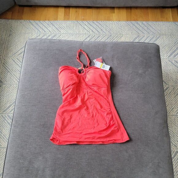 Michael Kors Logo Ring Bandini Swim Halter Top & Bottom 2 piece Set - Sea Coral - Picture 11 of 16